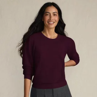 Kaschmirpullover mit Puffärmeln für Damen, Damen, size: regular, Blau, Kaschmir, by Lands' End