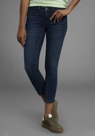 Arizona 7/8-Jeans "mit Keileinsätzen" extra-enger Schnitt, Used-Look-Waschung, niedrige Leibhöhe