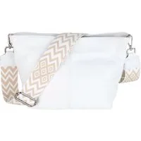 MIRROSI Umhängetasche Damen Crossbody Bag, Echtleder Made In Italy (Schultertasche für jeden Anlass (1 Tasche & 2 Gurte), BOHO Style), 30x20x13cm, gemusterten& verstellbaren Schulterriemen