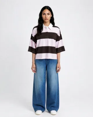 Smith&Soul - Boxy Croppd Rugby T-Shirt Striped - Gr. - M