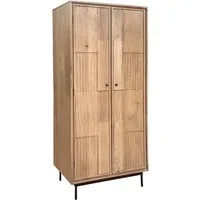 SIT Garderobenschrank Schrank – Massivholz‑Flurschrank mit variabler Kleiderstange (1-St) Massivholz‑Garderobenschrank mit variabler Kleiderstange & Böden