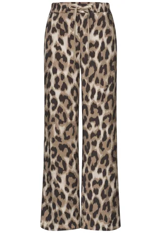 Street One - High Waist Wide Leg Hose mit Leo-Print timeless beige - Gr. - 30