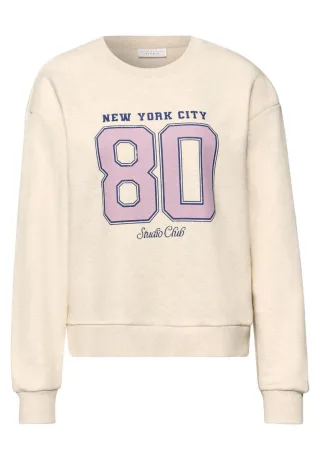 Street One - Sweatshirt mit Artwork beige - Gr. - 36