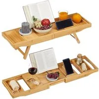 relaxdays Badewannenablage & Serviertablett 2in1