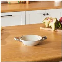 Karaca Bratpfanne Karaca Swiss Crystal Almond Cream Handle Flache Kasserolle 16 cm