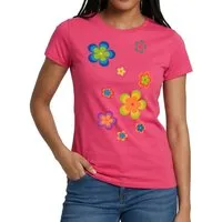 Spreadshirt T-Shirt Hippie Flower Power Blumen Frauen T-Shirt (1-tlg)