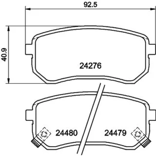 Hella Bremsbel?ge hinten Hyundai I10 Kia Picanto
