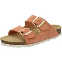 AFS-Schuhe 210095 Zweischnaller Pantolette für Damen mit Fußbett, bequeme Sandalen aus Leder