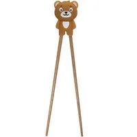 Rex London Essstäbchen Trainingsstäbchen-Set aus Holz mit Silikon-Verbindung für Kinder