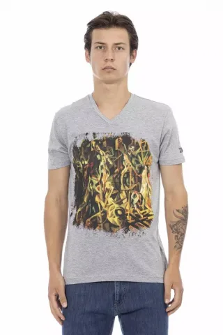 Trussardi Action Graues Baumwoll-T-Shirt für Männer