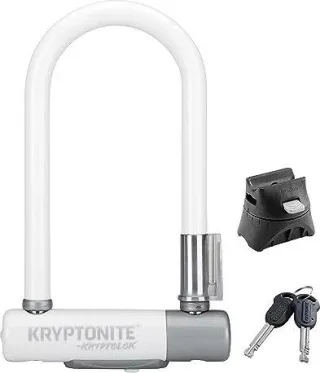 Kryptonite KryptoLok Mini 7 inkl. FlexFrame-Halterung Bügelschloss perlweiß