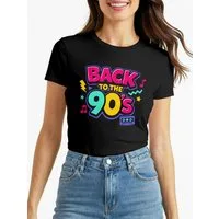 MoonWorks Print-Shirt Damen T-Shirt - Back to 90s Party - Fasching Karneval Kostüm-Ersatz mit Print