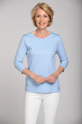 CLARINA - Rdh.-Shirt, 3/4 Arm, uni bleu - Gr. - 42