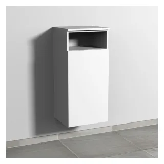 Sanipa 3way Mittelschrank mit 1 Tür und 1 offenem Fach, Weiß-Soft, SM13543 SM13543