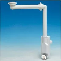 SO-TECH® Siphon Raumsparsiphon 32 - 40 mm Ablaufgarnitur f. Küche und Bad, Raumspar-Siphon weiß mit Reinigungsöffnung