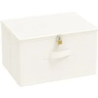 Minicloss Aufbewahrungsbox Große Aufbewahrungsbox für Kleidung, faltbare Stoffbox mit Deckel, Schrank-Organizer, langlebiger Aufbewahrungskorb für Zuhause