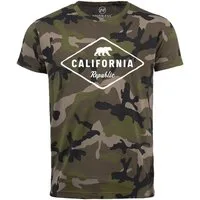 Neverless Print-Shirt Herren Camo-Shirt California Republic Bear Badge Bär Sunshine State USA T-Shirt Camouflage Tarnmuster Neverless® mit Print