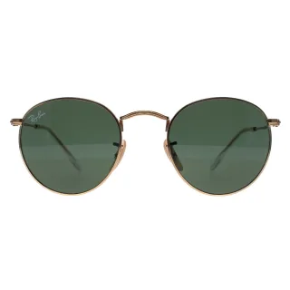 Ray-Ban Runde Unisex Gold Grün Sonnenbrille RB3447 Runde Metall
