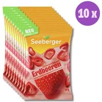 Seeberger Snacks Trockenfrüchte Seeberger gefriergetrocknete Erdbeeren Multipack - 10 x 15 g