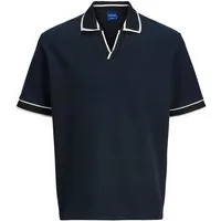 Jack & Jones Poloshirt Klassischer Strick V-Ausschnitt mit Kontraststreifen JORSUMMER SPLIT NECK POLO STYD SS25