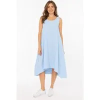 Zwillingsherz Sweatkleid "Uni & Summer" breite Träger, hinten leicht länger, figurumspielend, aus Viskose