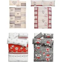 OTTO home Bettwäsche Janina in Gr. 135x200 oder 155x220 cm, Linon, 2 teilig, 100% Baumwolle, viele Winterdesigns: Patchwork, Schneemann, Eule, Bär