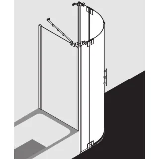 Kermi Filia XP Viertelkreis-Pendeltür FXP5009020VAK 90x200cm, silber hochglanz, ESG klar, Radius 50