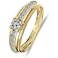 LUCARDI Fingerring Ring - 585 Gold - Gold - Zirkonia - Damen