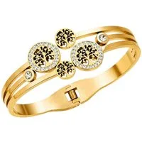 Taffstyle Armband Damen Armband Lebensbaum Armreif Edelstahl mit Kristallen Elegant (Lebensbaum Schmuck tree of life mit funkelnden Details und wählbarer Farbe)