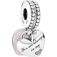 Pandora Herzanhänger Charm-Mutter & Tochter Silber