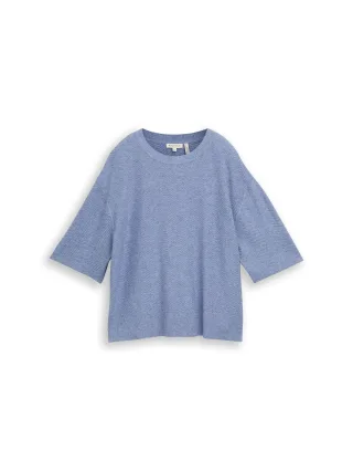 Tom Tailor - Loose Fit Strickpullover fern blue melange - Gr. - XL