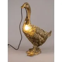 formano Tischleuchte Antik, mit Kabel, Gold, Gans, H: 60cm