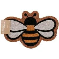 BOLTZE Fußmatte Fußmatte SUMSI natur schwarz weiß gelb Bienenform Deko Bienen 60x40cm