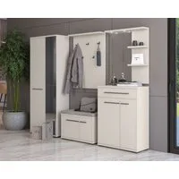 OTTO home Garderoben-Set Opera Flurmöbel, Dielenmöbel, Diele, Garderobe, Garderobenmöbel, (Komplett-Set, 5-St., Sie können die Elemente des Sets individuell bestellen und kombinieren), UV-lackiert, Soft-Close Funktion, höhenverstellbar