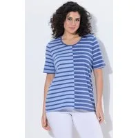 Ulla Popken T-Shirt T-Shirt Streifen Classic Rundhals Halbarm Modalmix