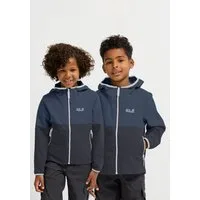 Jack Wolfskin Softshelljacke SANDBIRD HOODED JKT K mit Kinnschutz am Reißverschluss, winddicht, atmungsaktiv