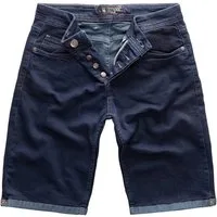 Gelverie Jeansshorts Herren Jeansshorts Stonewashed Dunkelblau G-301