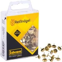 Idena Stecknadeln Idena 334026 - Reißnägel, 200 Stück, messingfarben
