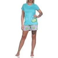 Normann Pyjama Normann Damen kurzarm Schlafanzug Shorty in toller in Kiwi Motiv