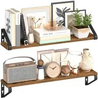 VASAGLE Wandregal Schweberegal, 2er Set, für Wohnzimmer, Küche, Arbeitszimmer, Badezimmer, Regalbrett, 2 Montagemöglichkeiten 40 / 60 cm
