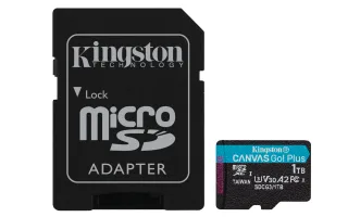 Kingston Canvas Go! Plus | sdcg3/1tb | Flash-Speicherkarte (microSDXC-an-SD-Adapter inbegriffen)