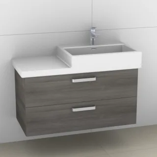 Artiqua 415 Waschtischunterschrank für Living City 818431 Graphit Struktur quer, 415-WU2L-L15-7098-4 415-WU2L-L15-7098-401