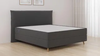 BRUNO Boxspringbett Premium 240x200cm in Schwarz Anthrazit | Matratzen-Härtegrad: Links H2 / Rechts H3 | mehrfach ausgezeichnet in Design & Qualität