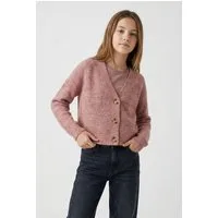 Name It Strickjacke NKFHOLLY BOXY SHORT KNIT CARD NOOS in modischer Boxy-Form, mit tiefem V-Ausschnitt, Rippstrick
