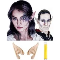 Maskworld Kostüm Mondelf Latexohren, Mittellange Elfenohren aus Latex.