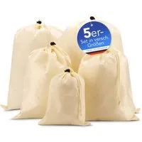 EAZY CASE Kofferorganizer 5er Set Koffer Organizer Bags, Schuhbeutel für Reisetasche & Rucksack Stausack Wäschebeutel Beige