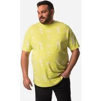 Men Plus T-Shirt T-Shirt Halbarm Blätter-Druck
