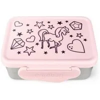 ergobag Lunchbox Edelstahl Brotdose, Edelstahl, (Edelstahl Brotdose, 3-tlg., 1x Brotdose, 1x Trennfach), spülmaschinengeeignet