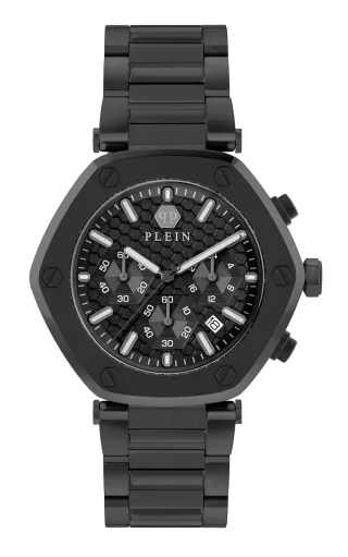 Philipp Plein The Hexagon Chrono Herren schwarze Uhr PWZBA0623