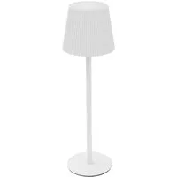 ML-DESIGN Tischleuchte LED Tischlampe kabellos mit Touch Dimmbare Akku USB-C Wiederaufladbar, Nachttischlampe Weiß Ø10x36 cm 4 Stufen Tragbare Metall LED Lampe